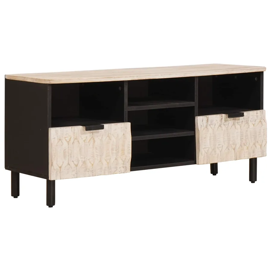 Meuble TV avec tiroir Finition Lavage Blanc 100 x 33 x 46 cm