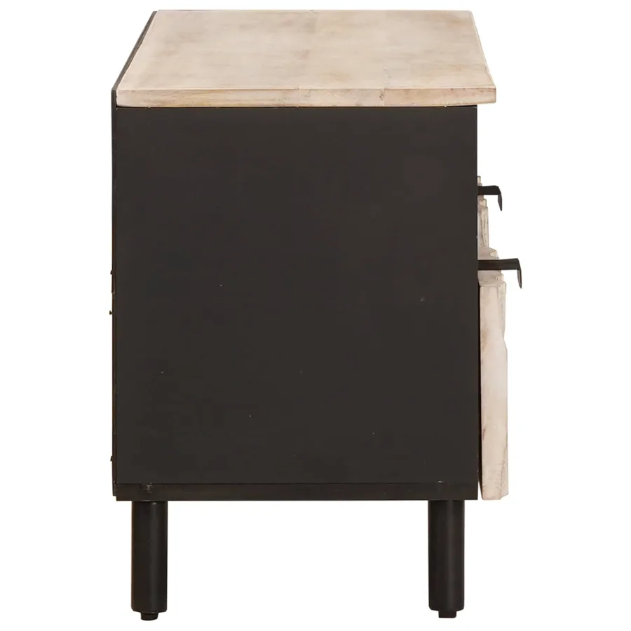Meuble TV avec tiroir Finition Lavage Blanc 100 x 33 x 46 cm - 4