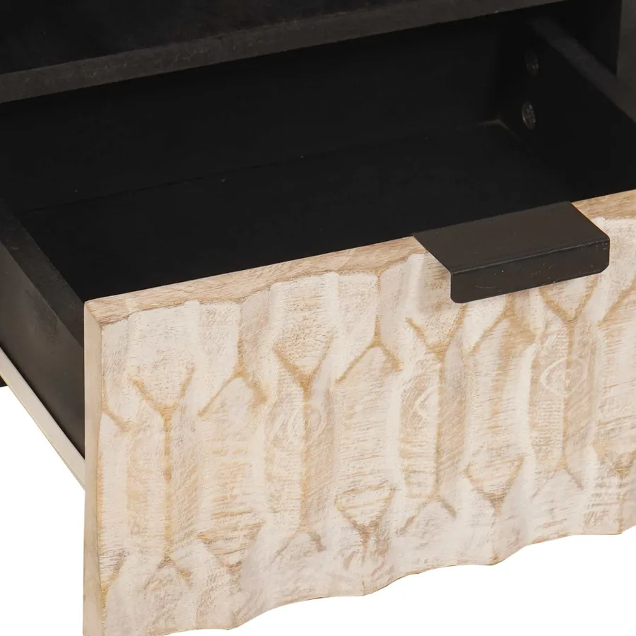 Table basse Blanc 80 x 54 x 40 cm Bois de mangue massif - 7