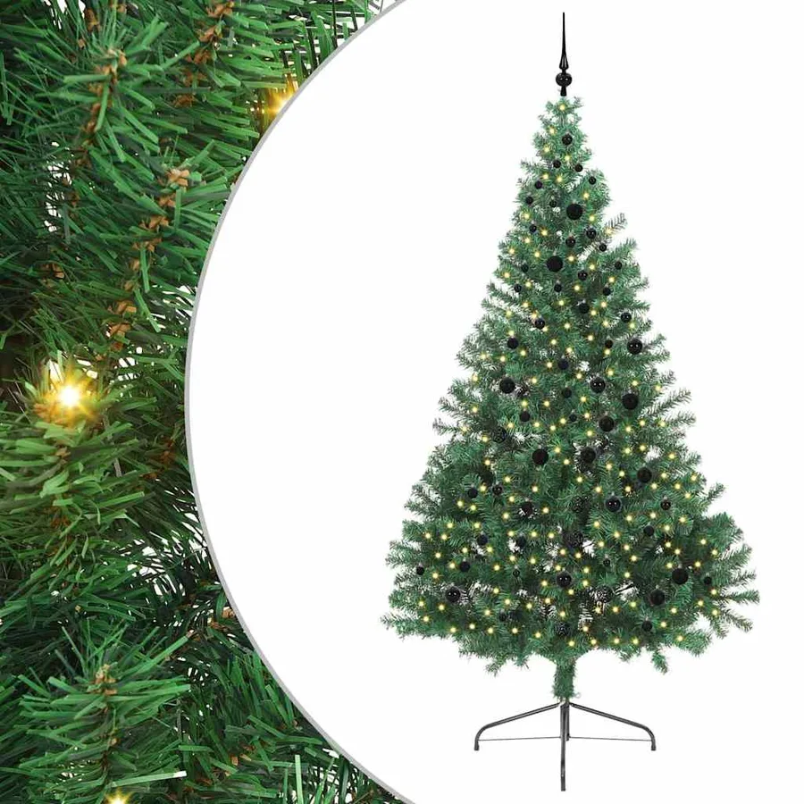 Sapin de Noël artificiel pré-éclairé Vert 240 cm PVC - 2