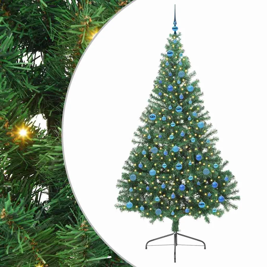 Sapin de Noël artificiel pré-éclairé Vert 240 cm PVC - 2