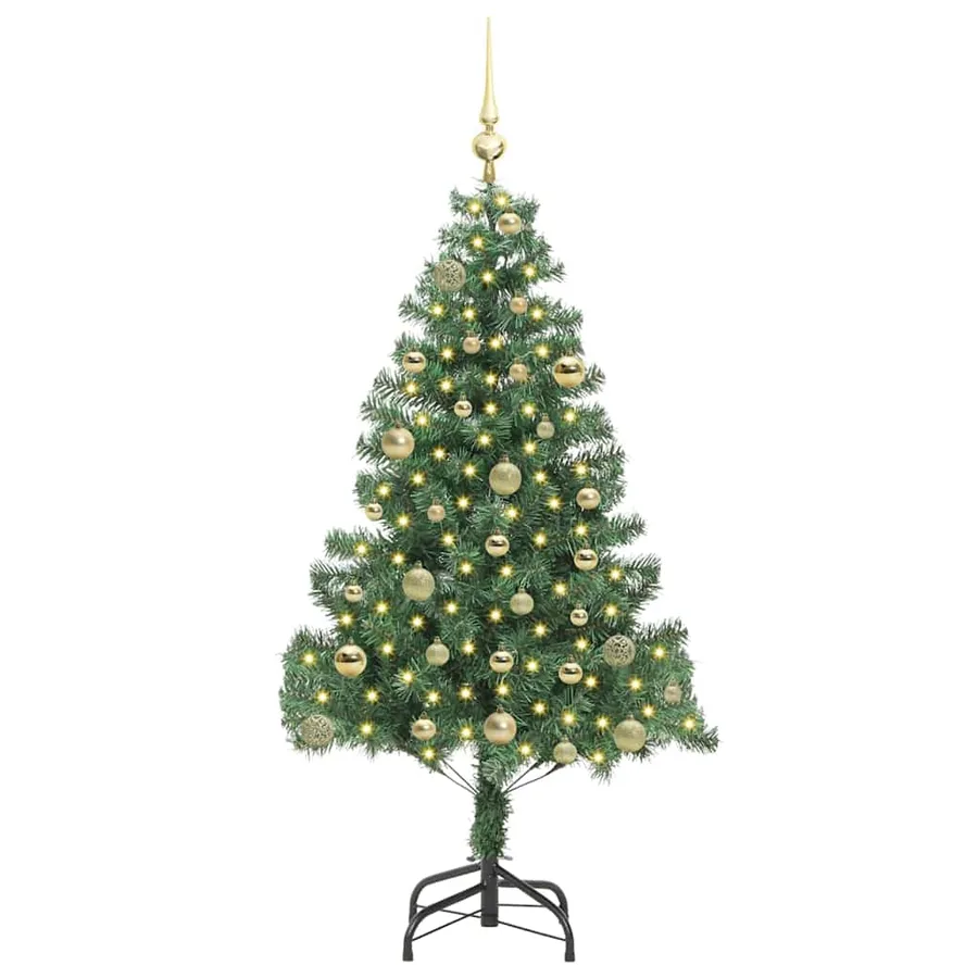 Sapin de Noël avec 150 LED avec support Vert 150 cm PVC - 3