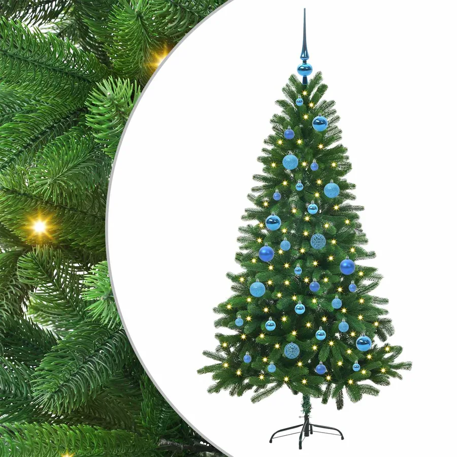 Sapin de Noël avec 150 LED avec support Vert 150 cm PE - 2