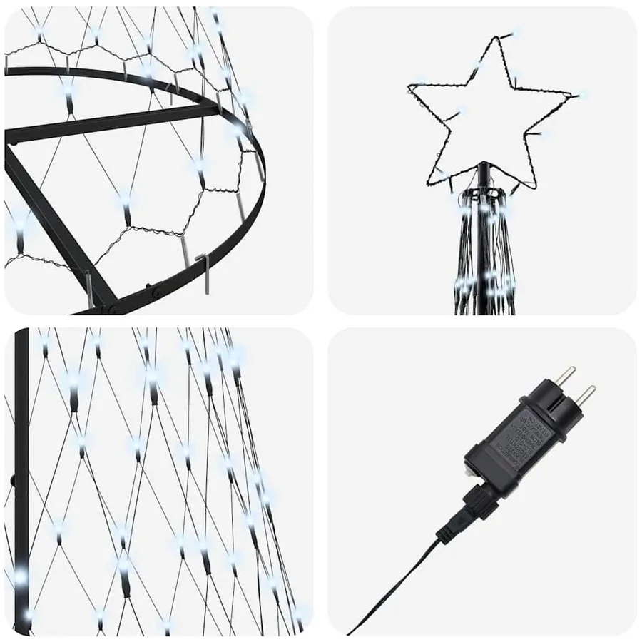 Arbre de Noël LED avec 295 LED Blanc froid 250 cm Métal - 6