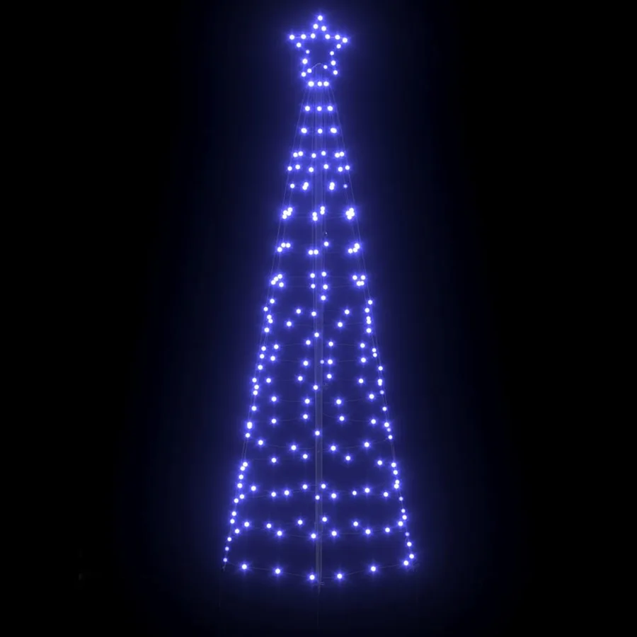 Arbre de Noël LED avec piquets au sol Bleu 250 cm Fer - 4