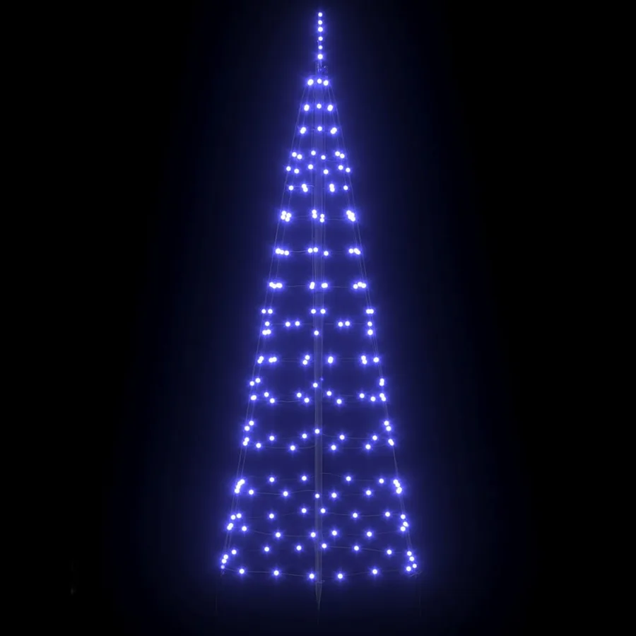 Arbre de Noël LED avec piquets au sol Bleu 250 cm Fer - 5