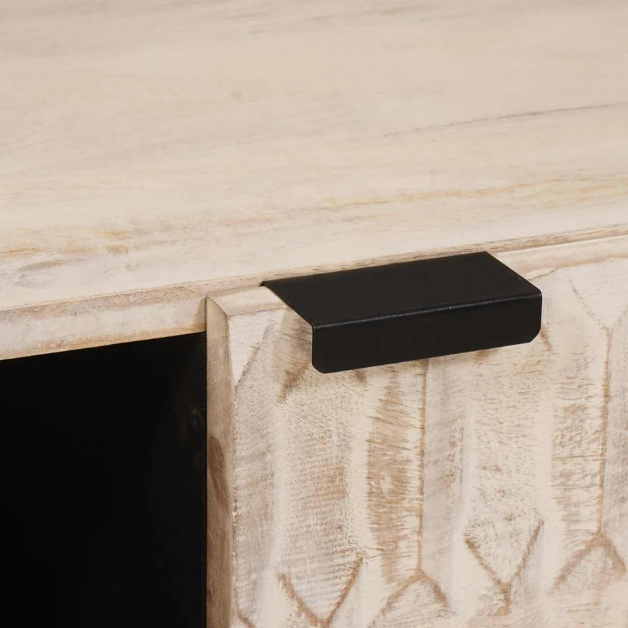 Table basse Blanc 80 x 50 x 40 cm Bois de mangue massif - 7