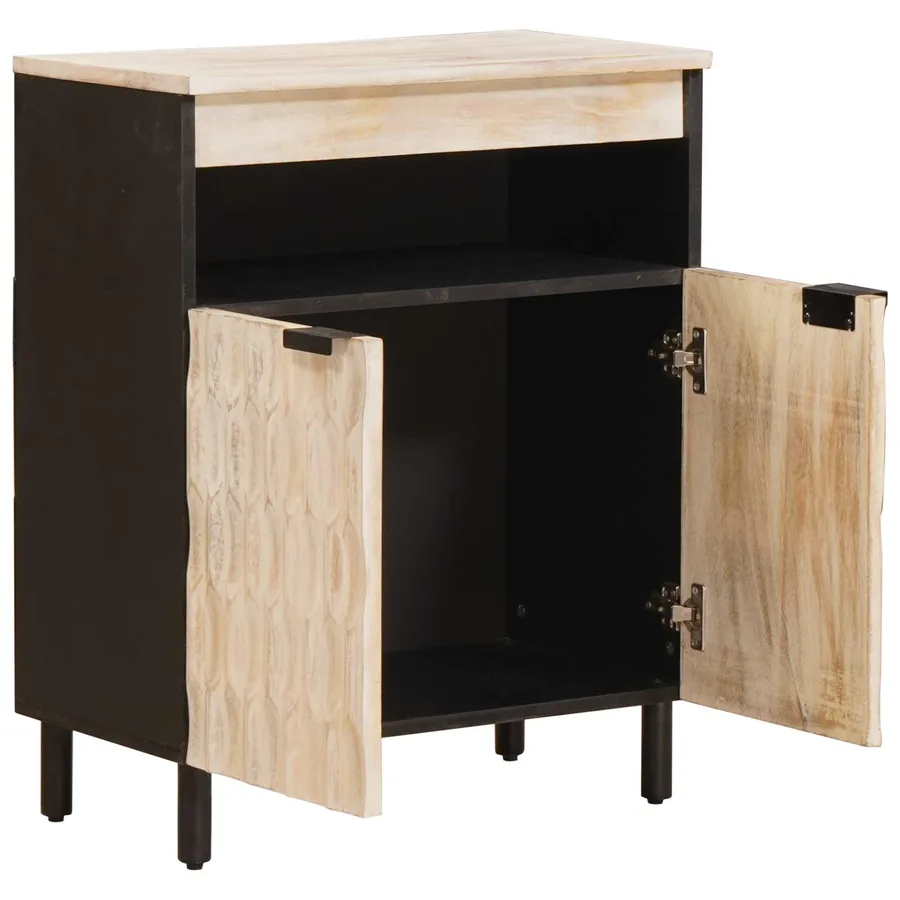 Buffet avec stockage Finition Lavage Blanc 60 x 33 x 75 cm - 2