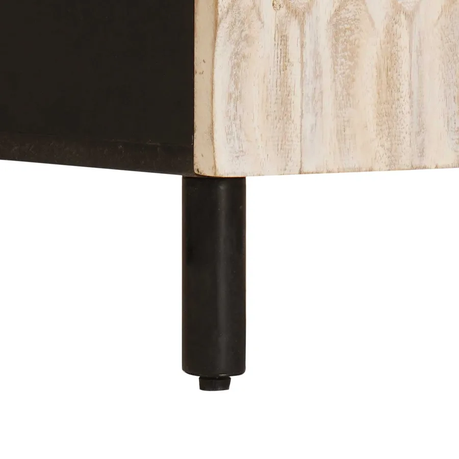 Buffet avec stockage Finition Lavage Blanc 60 x 33 x 75 cm - 8