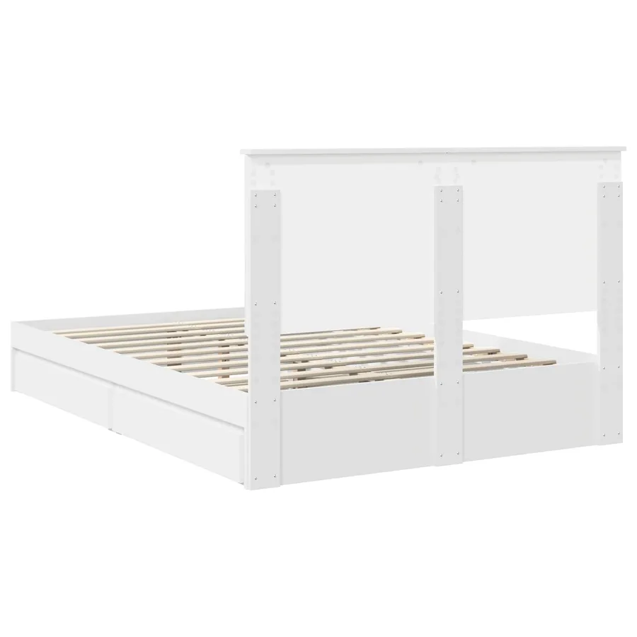Lit de Rangement Blanc 140 x 190 cm Bois d'ingénierie - 10