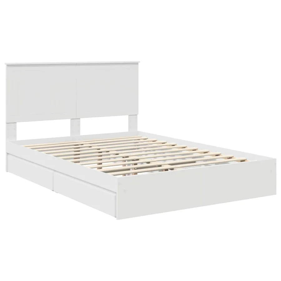 Lit de Rangement Blanc 140 x 190 cm Bois d'ingénierie - 4