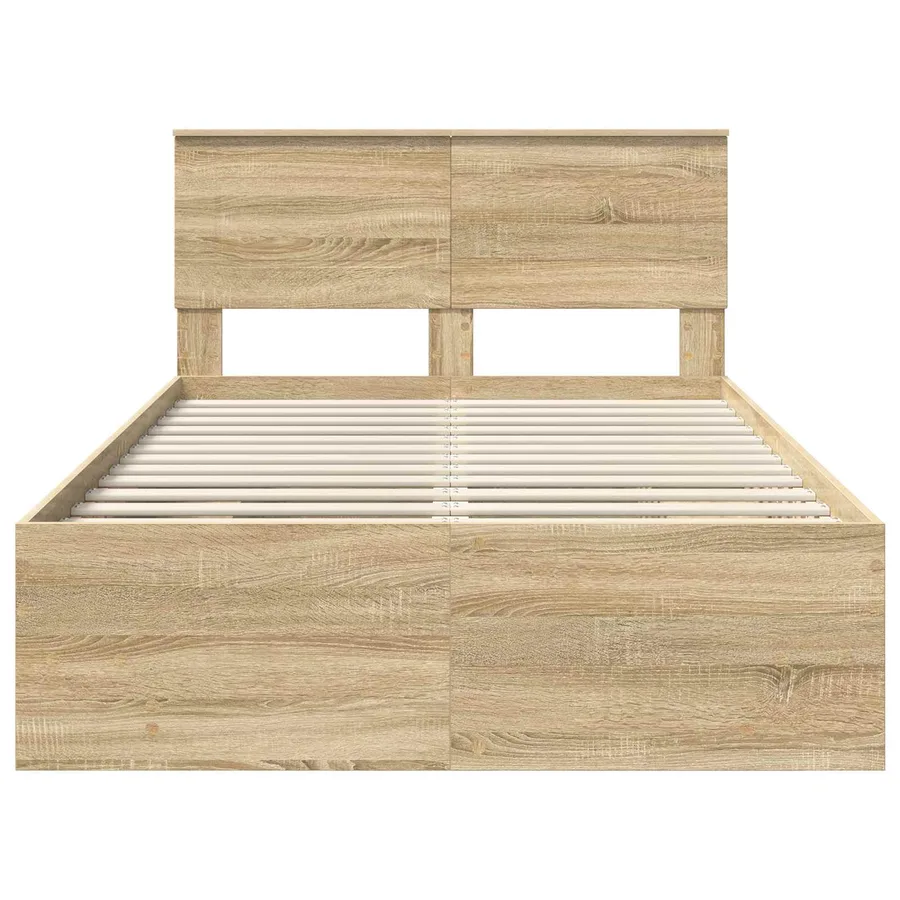 Cadre de lit Chêne Sonoma 120 x 123 cm Bois d'ingénierie - 7