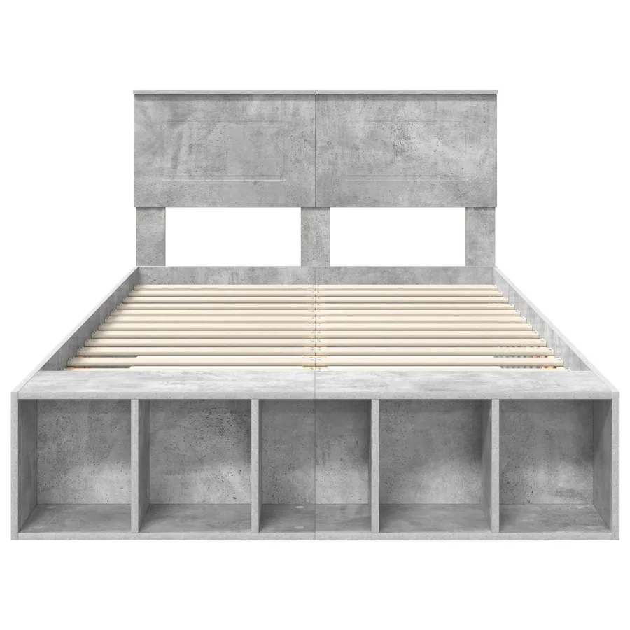 Cadre de lit Gris béton 120 x 190 cm Bois d'ingénierie - 7