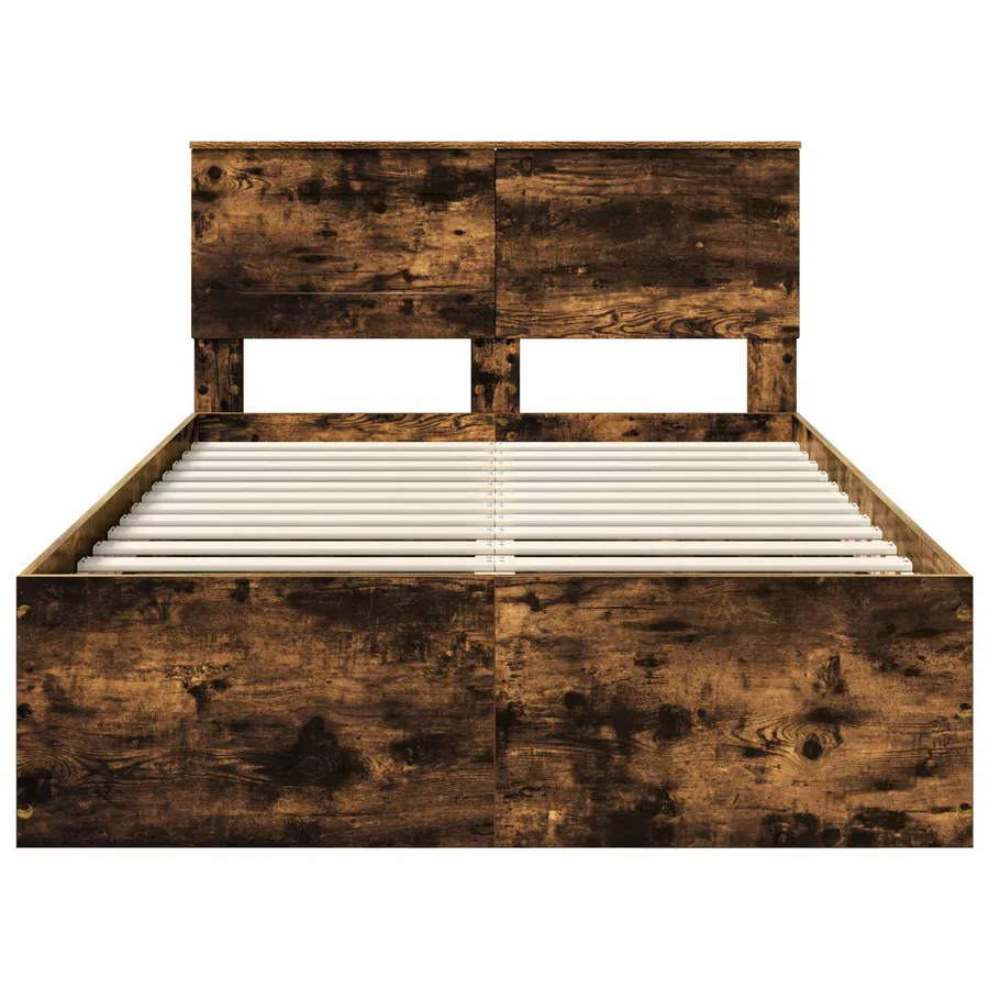 Cadre de lit Chêne fumé 120 x 200 cm Bois d'ingénierie - 7