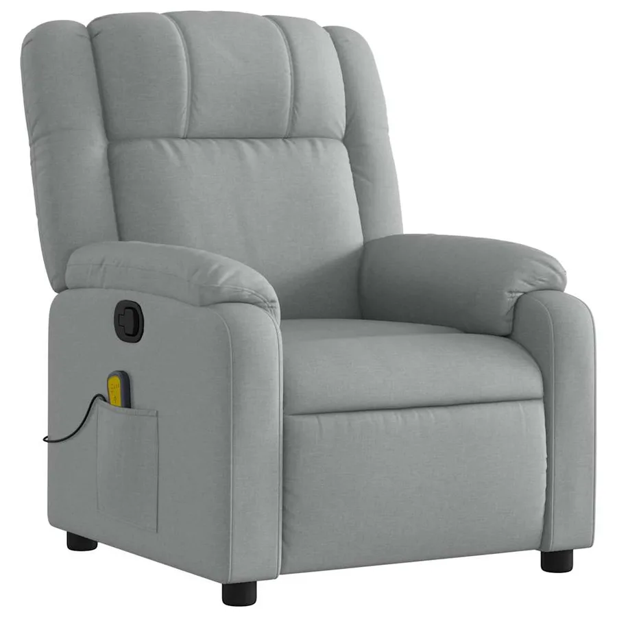Fauteuil de massage inclinable gris clair tissu - 3