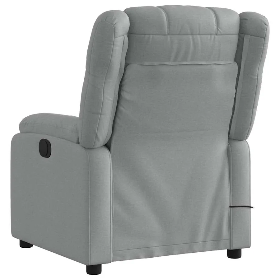 Fauteuil de massage inclinable gris clair tissu - 4
