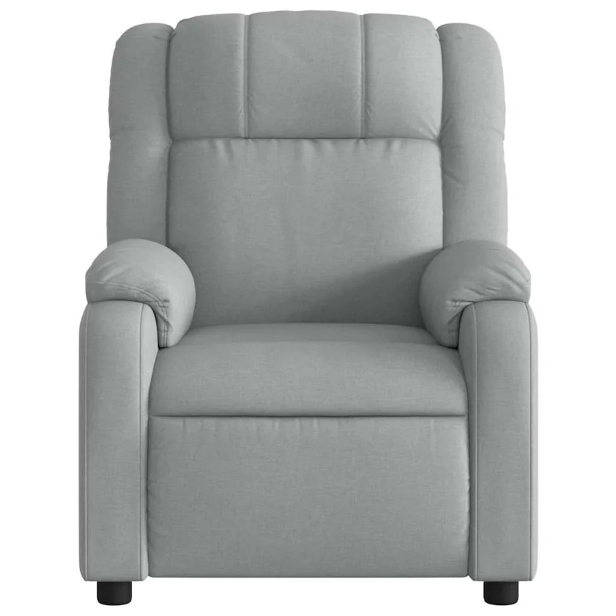 Fauteuil de massage inclinable gris clair tissu - 7