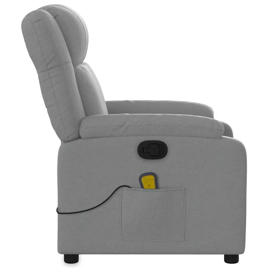 Fauteuil de massage inclinable gris clair tissu - 8