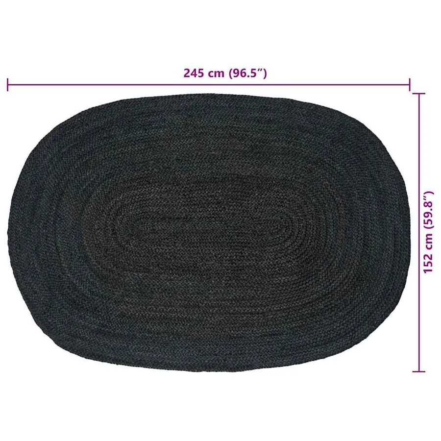 Tapis de surface Gris foncé 152 x 245 cm Jute - 8