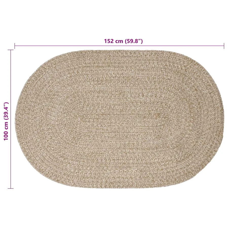 Tapis de surface Blanc 100 x 152 cm Jute - 7