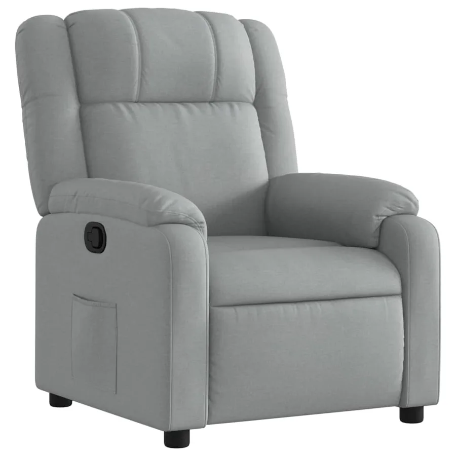 Fauteuil inclinable gris clair tissu - 2