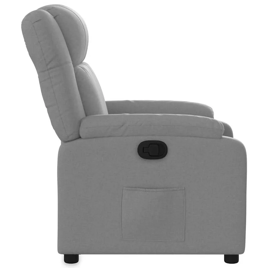 Fauteuil inclinable gris clair tissu - 7