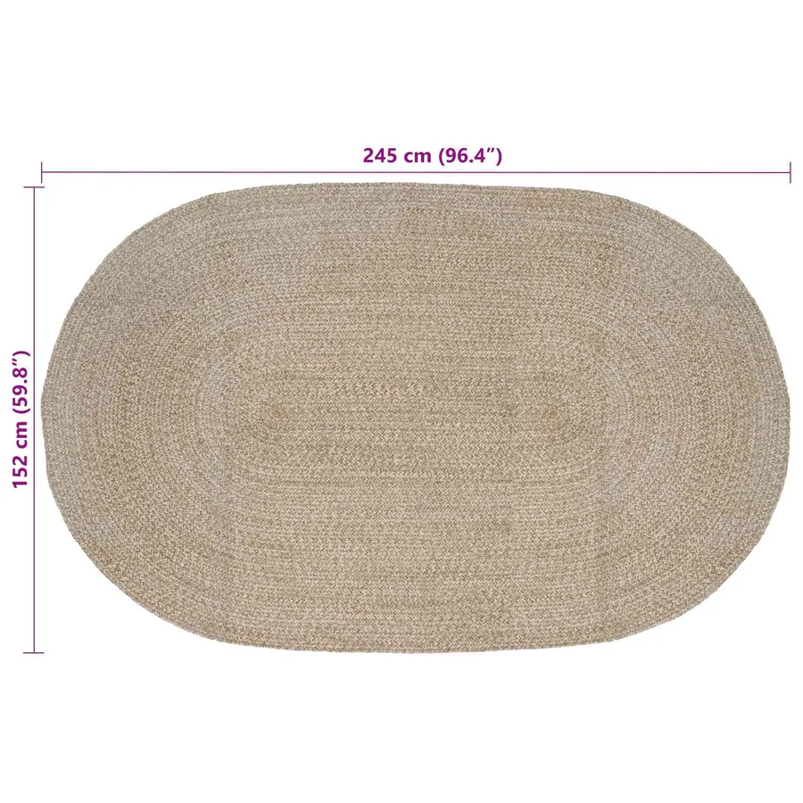 Tapis de surface Blanc 152 x 245 cm Jute - 7