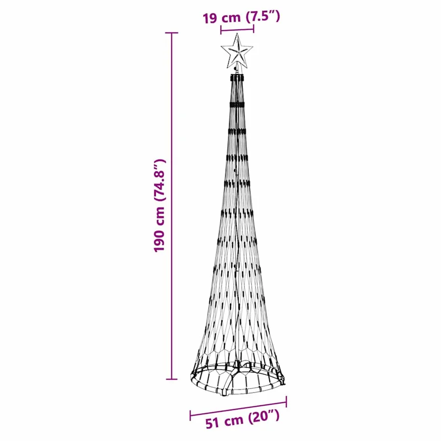 Arbre de Noël LED Blanc chaud 51 x 51 x 190 cm Métal - 8