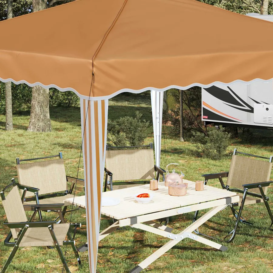 Tente de fête pop-up 288 x 288 x 245 cm Beige Tissu Oxford - 4