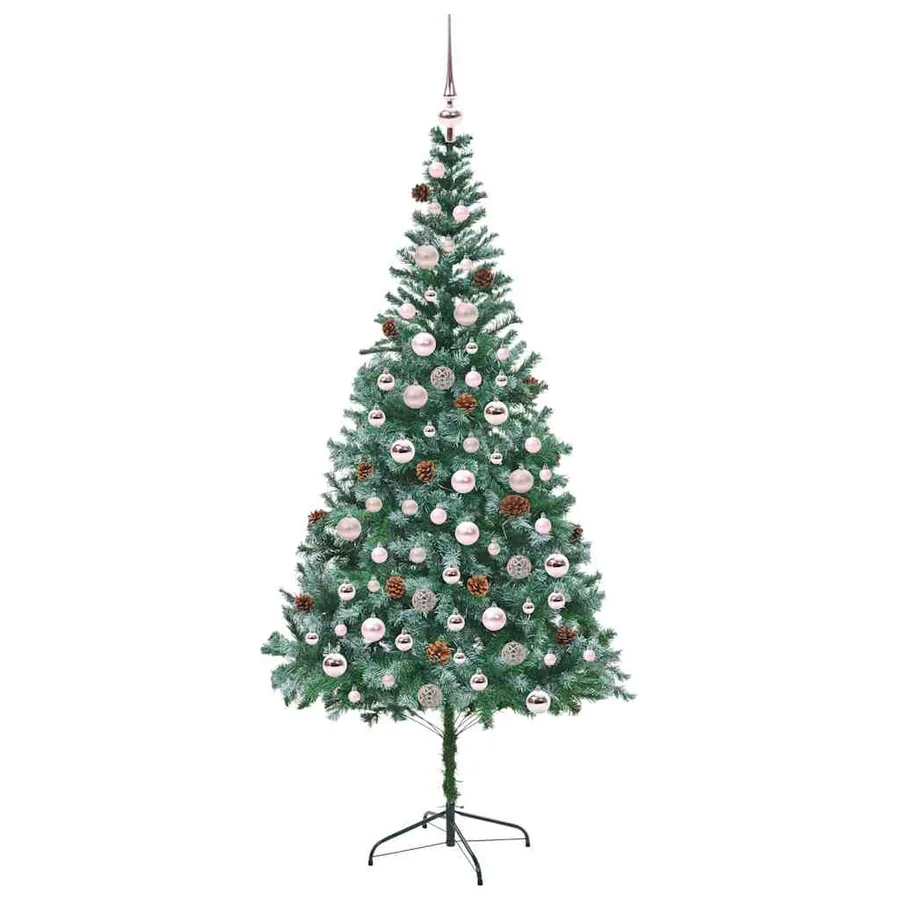 Sapin de Noël artificiel avec 300 LED Vert 210 cm PVC et Acier - 4