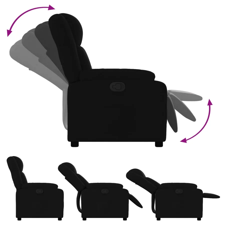 Fauteuil inclinable noir tissu - 4