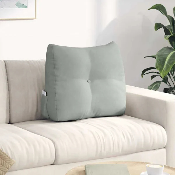 Coussin de Dos Gris clair 60 x 24 x 50 cm Velours