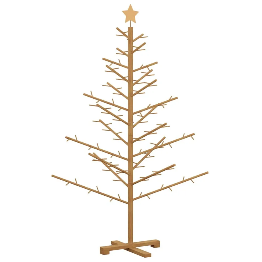 Arbre de Noël en bois Marron 150 cm Bois de pin massif - 2