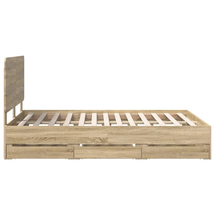 Cadre de lit Chêne Sonoma 140 x 200 cm Bois Ingénierie - 9
