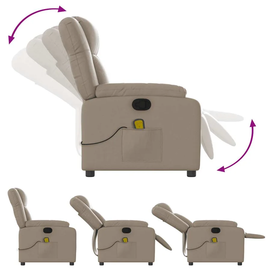 Fauteuil de massage inclinable Cappuccino Similicuir - 5