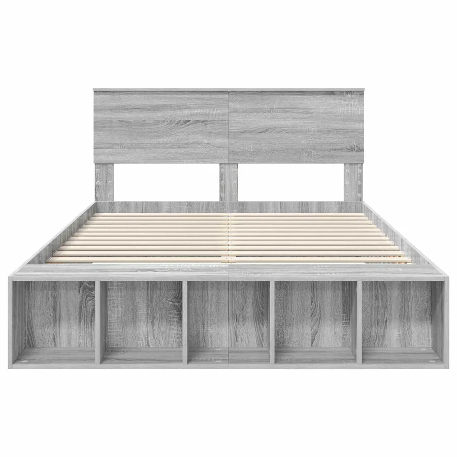 Cadre de lit Gris Sonoma 140 x 190 cm Bois d'ingénierie - 7