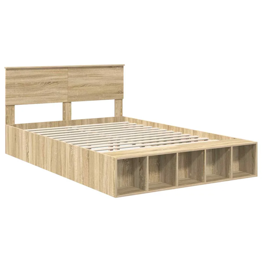 Cadre de lit Chêne Sonoma 140 x 200 cm Bois d'ingénierie - 4