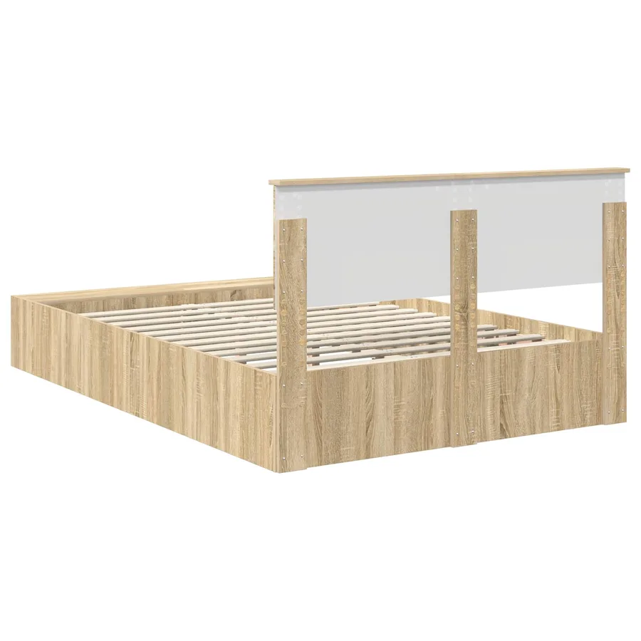 Cadre de lit Chêne Sonoma 140 x 200 cm Bois d'ingénierie - 9