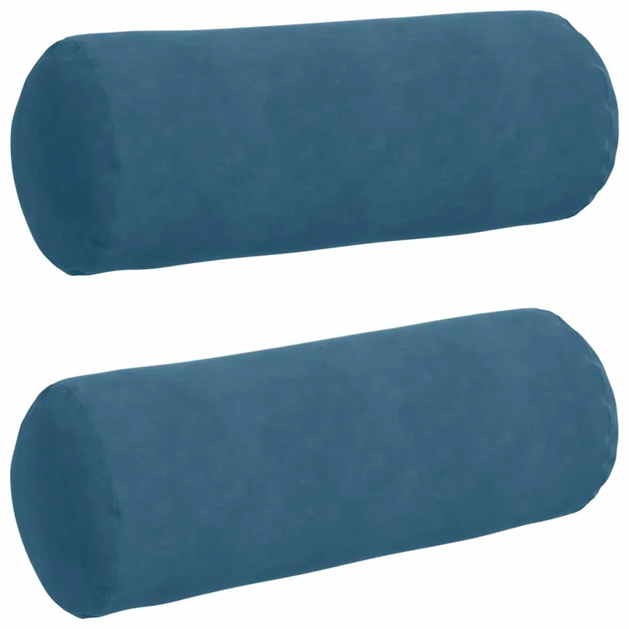 Coussins d'accent 2 pcs Bleu Ø 25 x 70 cm - 2