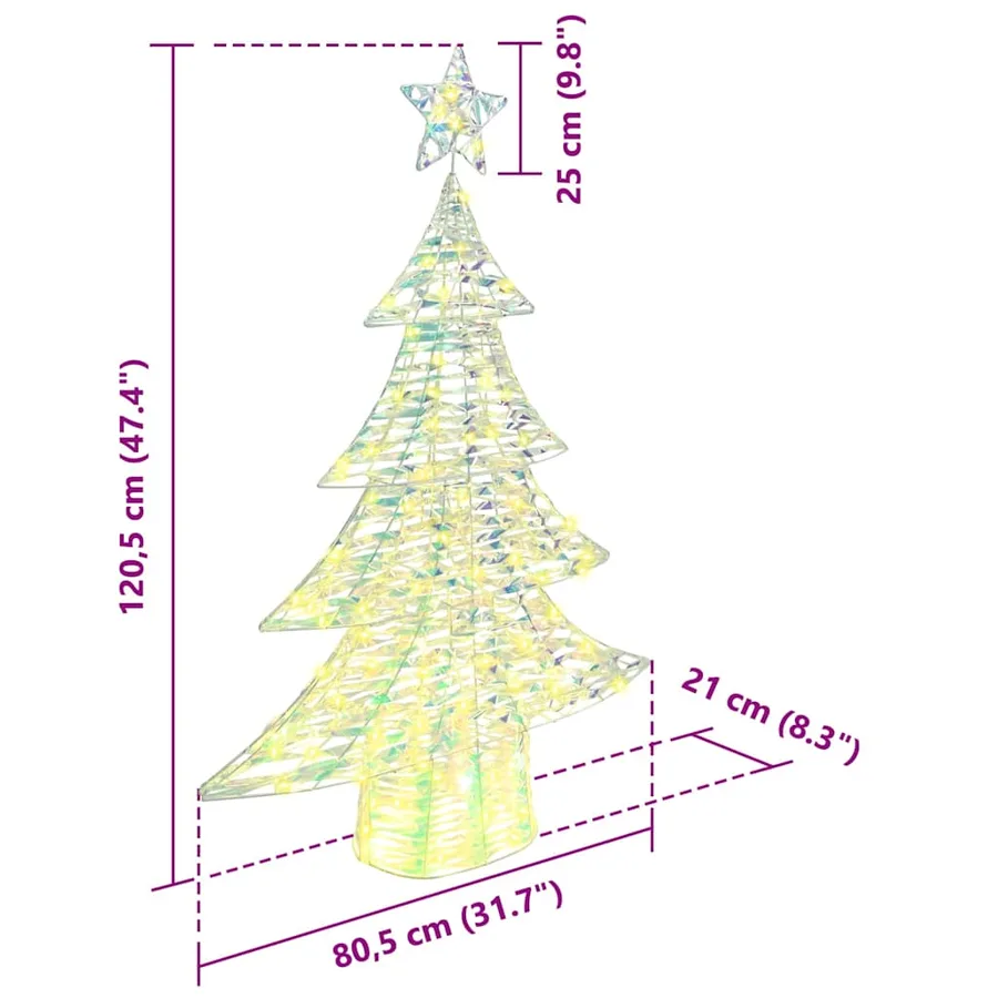 Sapin de Noël avec 120 LED Blanc chaud 120,5 cm PET - 8