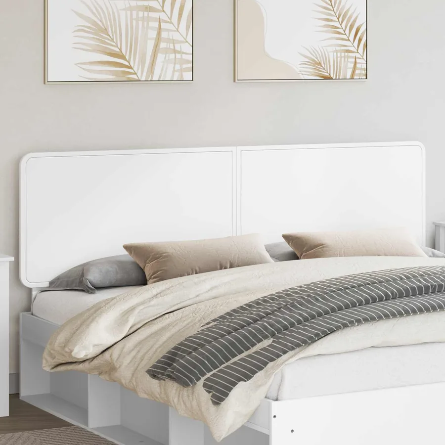 Tête de lit Blanc Bois d'ingénierie