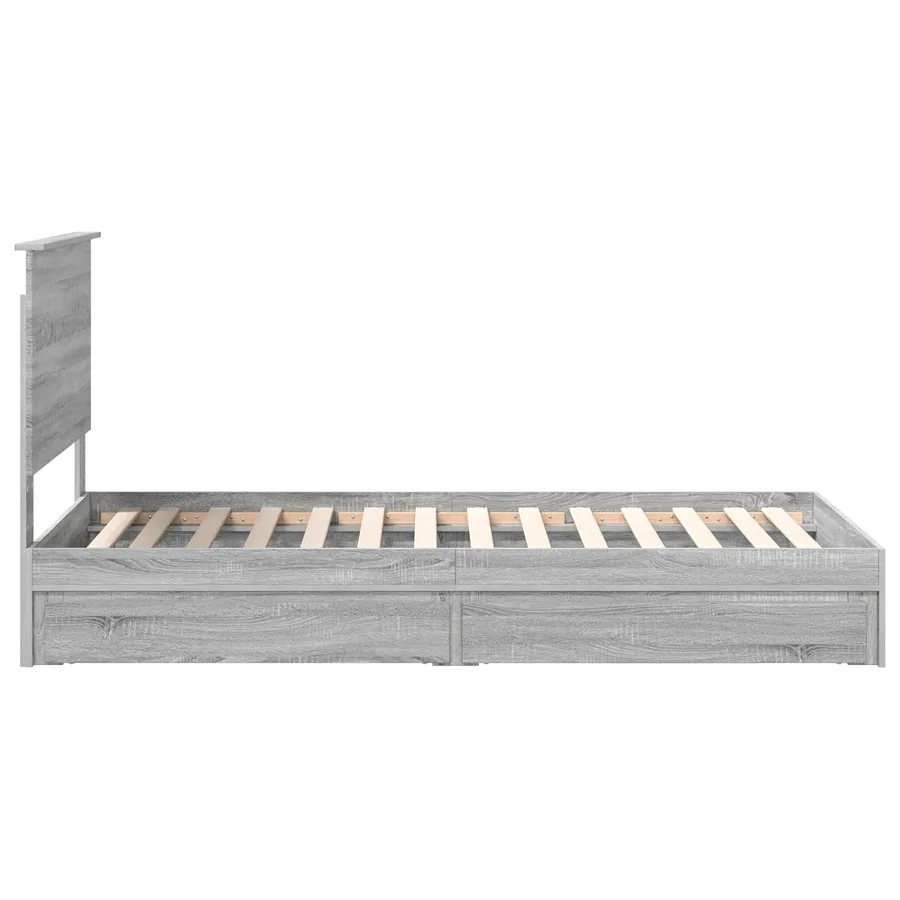 Lit de Rangement Gris Sonoma 90 x 190 cm Bois d'ingénierie - 9