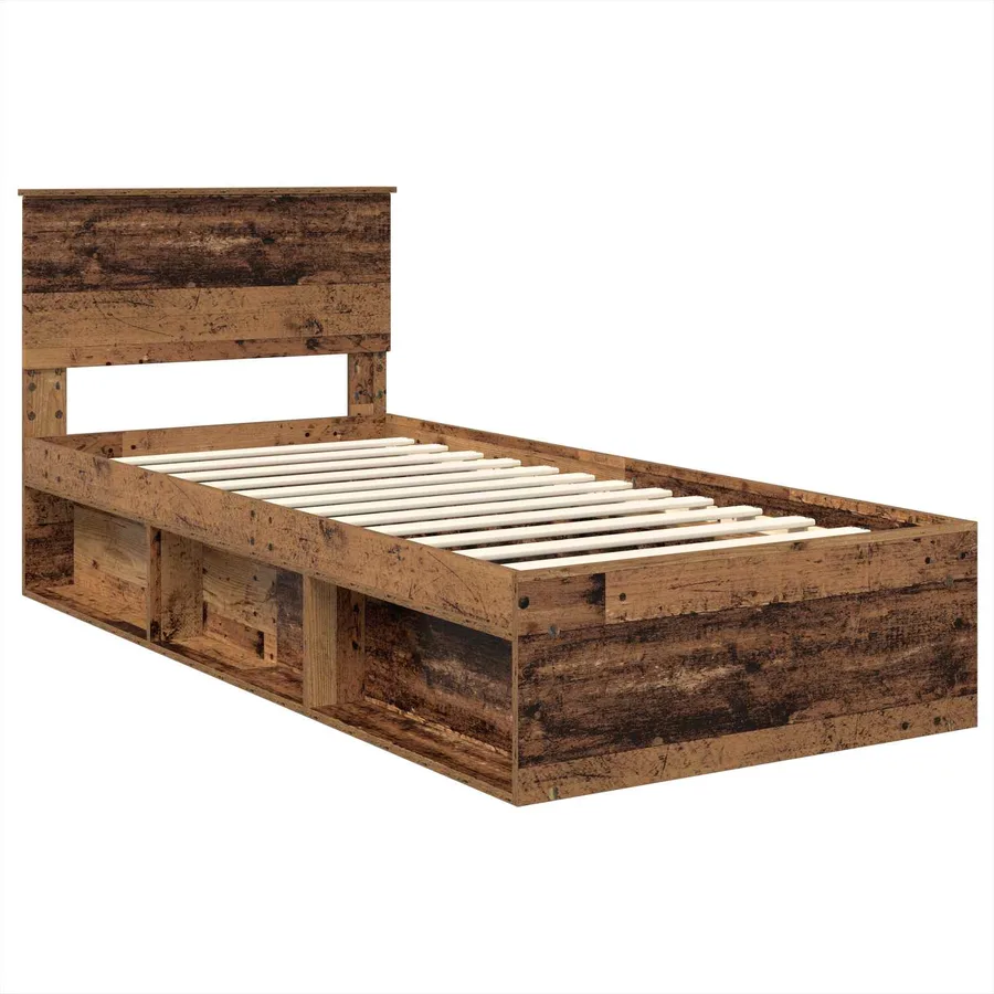 Cadre de lit Bois ancien 75 x 190 cm Bois d'ingénierie - 4