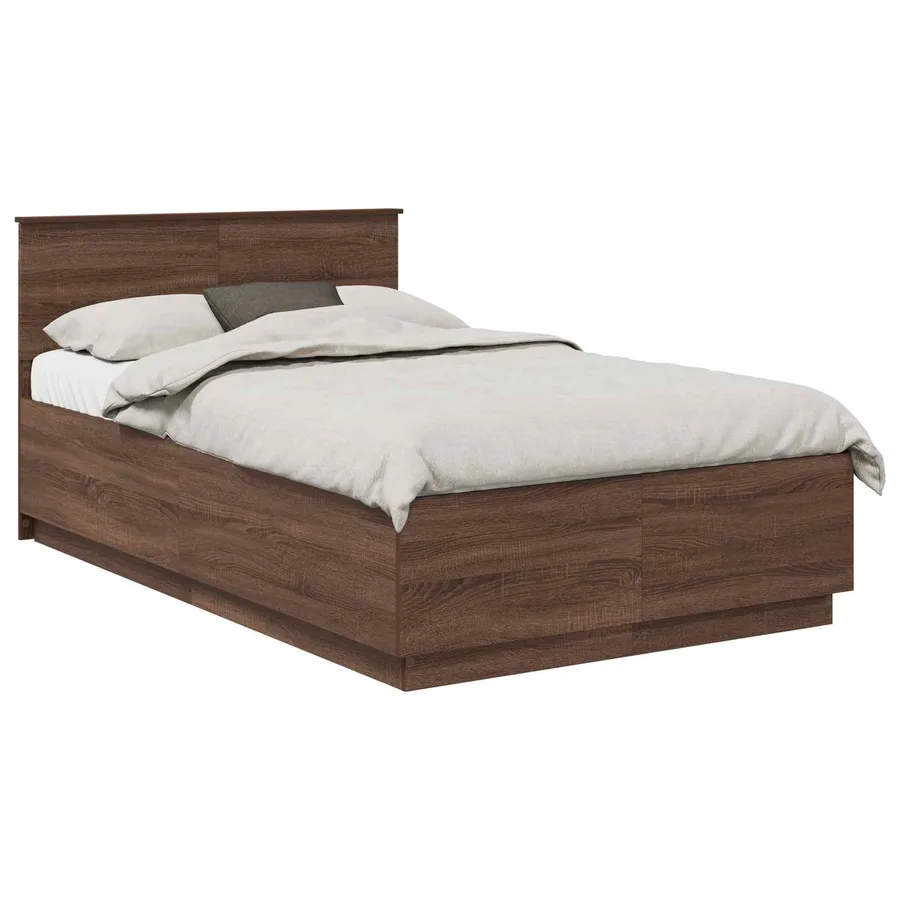 Cadre de lit Chêne brun 120 x 190 cm Bois d'ingénierie - 3