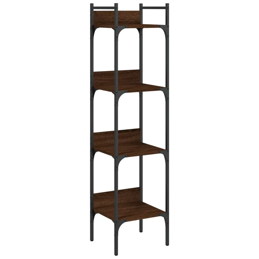 Bibliothèque à 4 niveaux chêne 35x30x138,5 cm bois d'ingénierie - 2