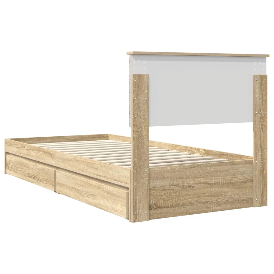 Lit de Rangement Chêne Sonoma 75 x 190 cm Bois d'ingénierie - 10