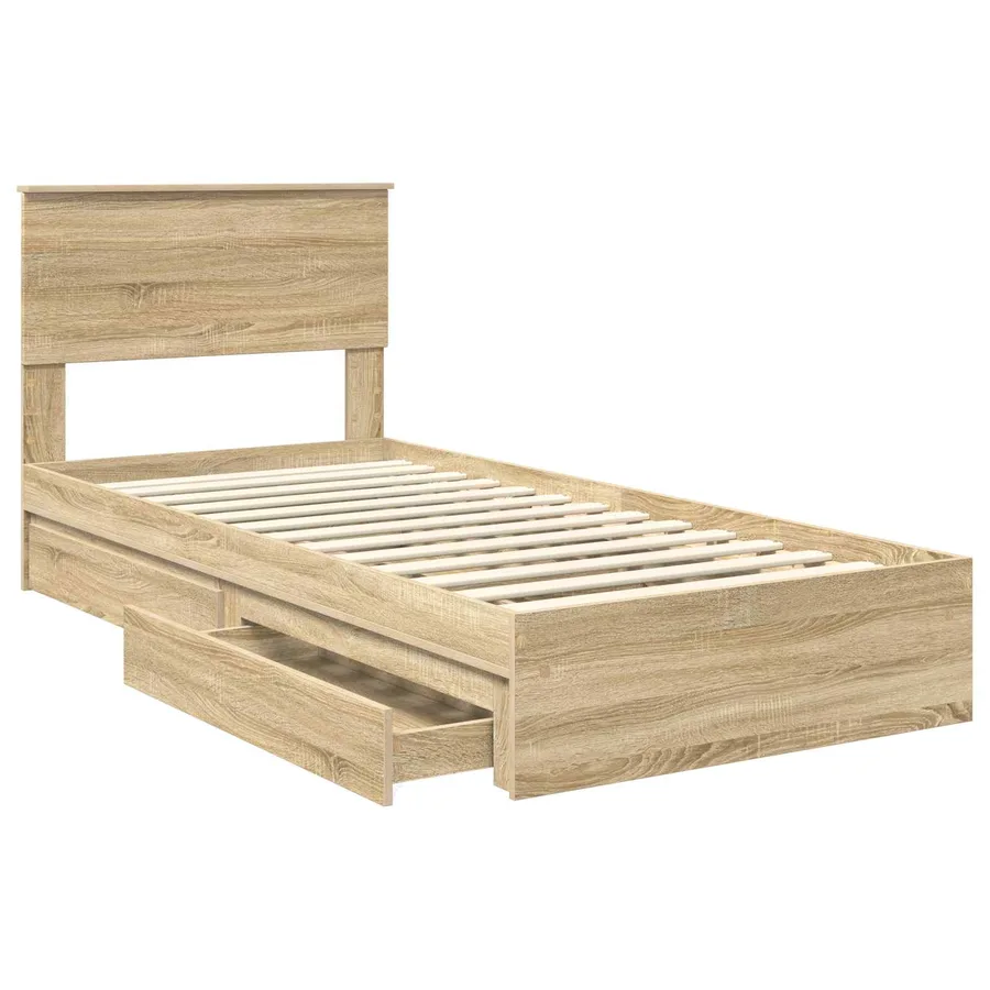 Lit de Rangement Chêne Sonoma 75 x 190 cm Bois d'ingénierie - 5