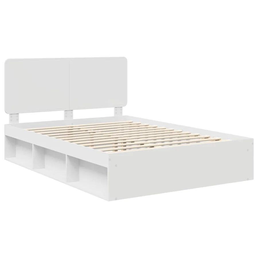 Cadre de lit Blanc 140 x 190 cm Bois de pin massif - 4