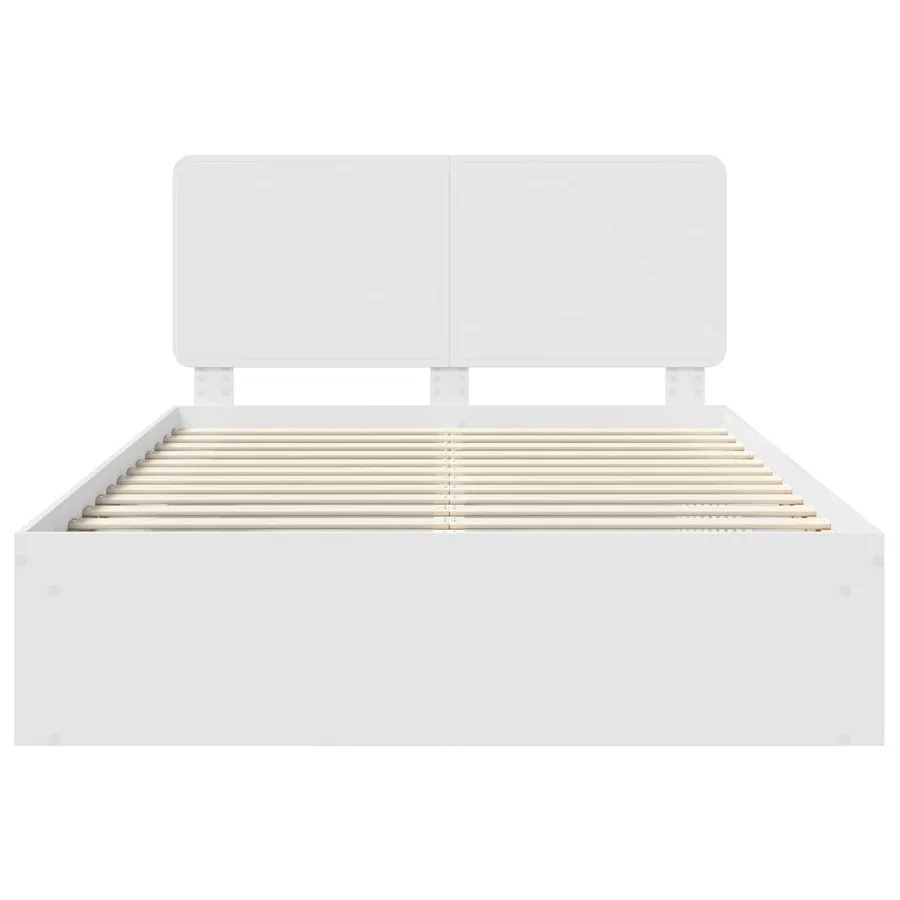 Cadre de lit Blanc 140 x 190 cm Bois de pin massif - 7