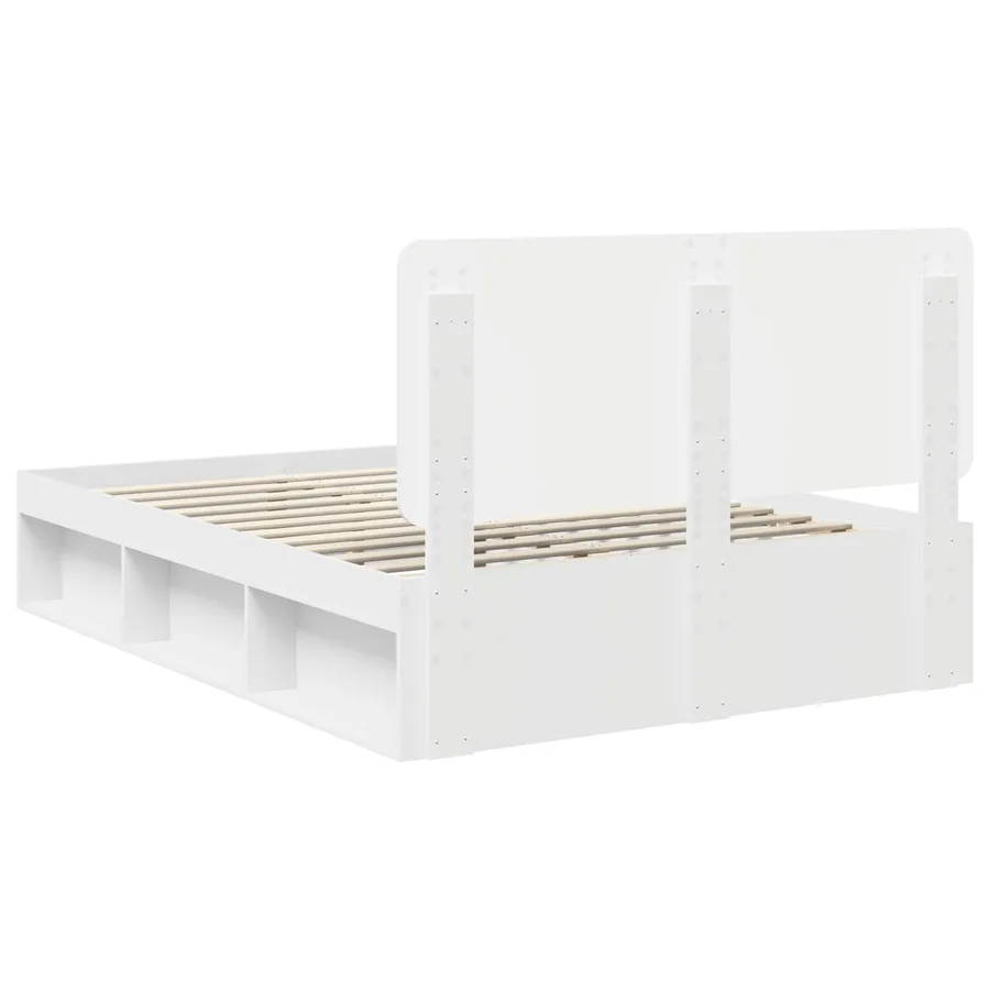 Cadre de lit Blanc 140 x 190 cm Bois de pin massif - 9